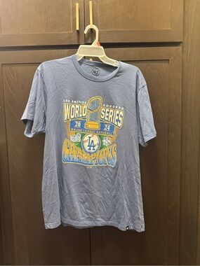 ‘47 Brand Los Angeles Dodgers World Series Champions Graphic Tee - Light Blue